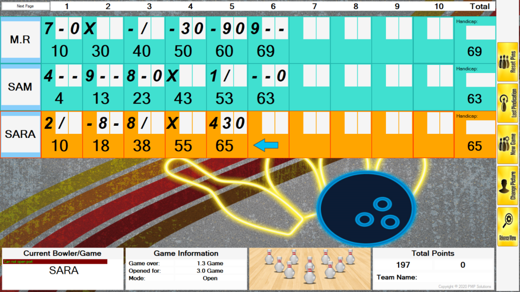 10 frame Duckpins game